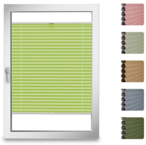 StoffTex Wabenplissee I nach Maß zum Bohren I Doppelplissee I Thermoplissee Blickdicht I Verdunklungplissee in der Glasleiste I Plisseerollo Faltrollo I 16 Farben I Höhe 25-130cm I Breite 121-150cm