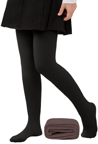 Joligiao Medias Termicas Invierno Niñas Medias de Ballet para Niña Suaves Cómodas Mallas con Tupidos Forro Niña Opacas Mallas Térmicas Elásticas Invierno Uso Diario Escuela Danza Ballet Informales