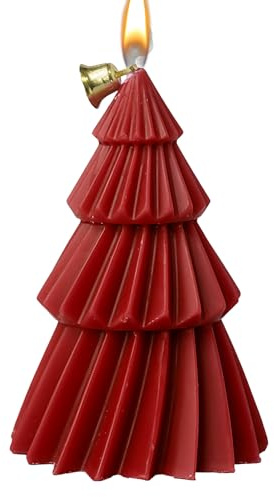 Huxibai Árbol de Navidad | Vela natural para aromaterapia de vacaciones, centro de mesa hecho a mano, decoración para el hogar para cumpleaños, mujeres, escritorio, estudio, porche, comedor, fiesta