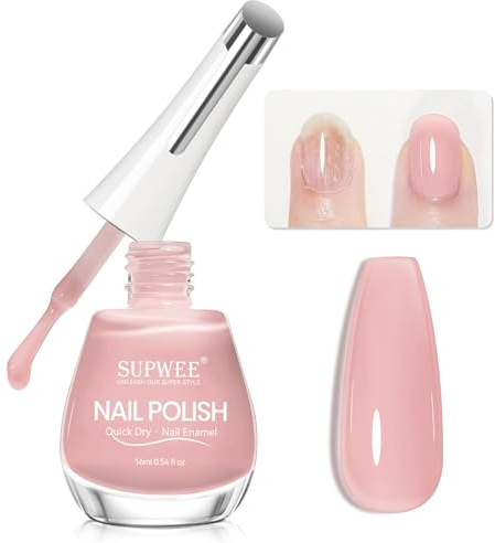 SUPWEE Durcisseur pour ongles cassants, 16 ml, durcisseur d'ongles extra fort, séchage rapide, pour le soin quotidien des ongles et pour soutenir la croissance des ongles, nu