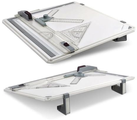 NEWFUN Zeichenplatte A3，Zeichenbrett A3，Multifunktionales Zeichenbrett für Das Technische Zeichnen im Büro A3 mit Winkelmesser, Paralleler Zeichenbahn für Studenten Designer Exaktes Arbeiten