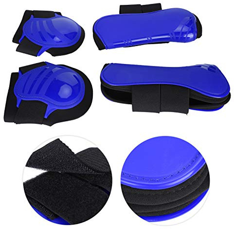 Akozon Juego de Protectores de Piernas Engrosados, Forro y Cierres de PU y Neopreno, Deportes Ecuestres - 1 Juego de Piernas (Un Conjunto de XL)