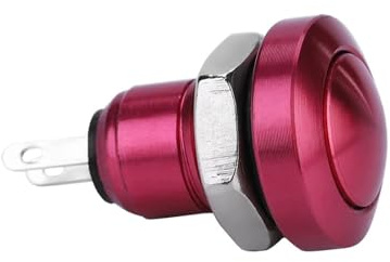 Taidda Interrupteur à Bouton-poussoir en Alliage D'aluminium et de Zinc, Antidéflagrant, étanche pour le Démarrage électrique du Véhicule (rouge)