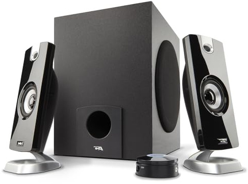 Cyber Acoustics CA-3090 2.1 Speaker System with Subwoofer with 18W of Power – Easy Setup and Convenient Controls, Great for Music, Movies, and Gaming