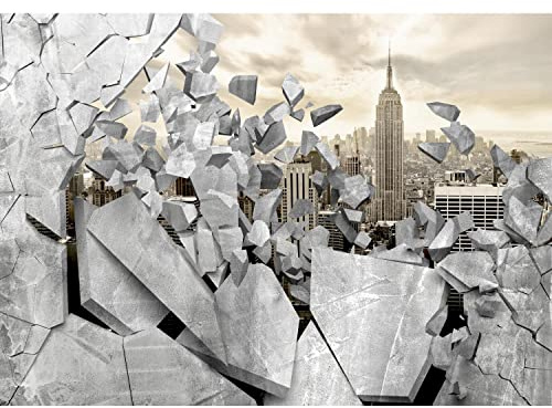Runa Art Papel tapiz fotográfico 396 x 280 cm Pared de piedra Nueva York | Lana Decoración De Pared Sala Cuarto | Fabricación alemana | gris 9173012a