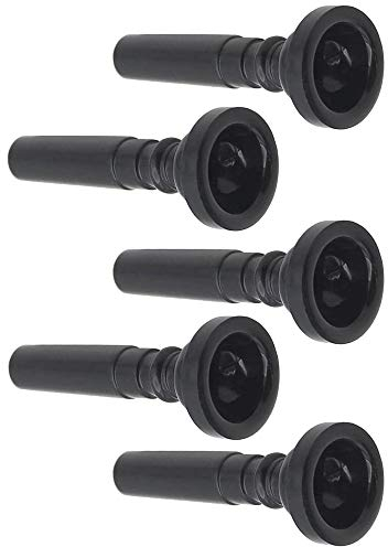 POFET 5 Stück ABS Kunststoff Trompetenmundstück für Trompetenzubehör - Schwarz