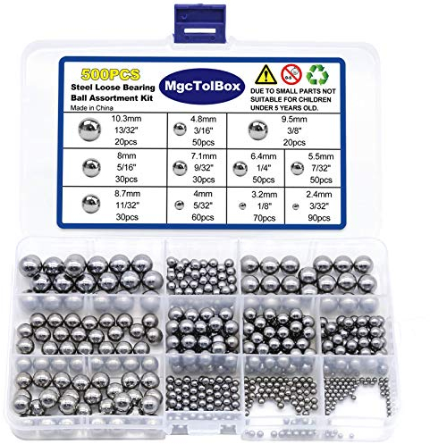Kugellager Kugeln Stahlkugeln,500 Metallkugeln Fahrrad Innenlager Fahrradnabe Lager Lagerkäfig Nabe Rad Achse Skateboard-Radlager Elektrofahrrad Gabel | GCr15/100Cr6 |11 Größen)