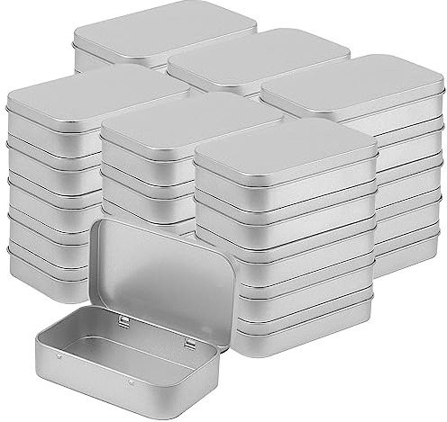 KEILEOHO 30 contenitori rettangolari, 94 x 61 x 20 mm, in metallo con coperchio a cerniera, contenitori per la conservazione