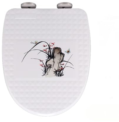 Flipped Warmth Toilettendeckel D-Form, Klodeckel D Form Mit Absenkautomatik Quick Release Funktion, Abnehmbar Toilettensitz, Antibakteriell Klodeckel Aus PP, Klobrille, WC Deckel,A