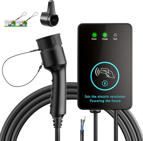 EVJUICION Wallbox 7 kW, einphasig, 32 A, schnelle Ladestation, elektrisch, mit RFID-Karte, Ladegerät für Elektroauto, mit 5 m Kabel, IP67/IP54, IEC 62196