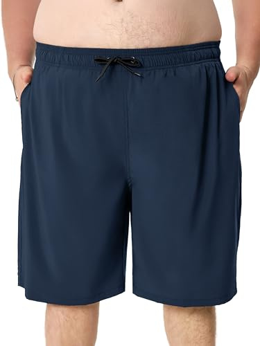 Arcweg Mens Plus Size Swim Shorts Men Swimming Trunks Big and Tall Quick Dry Swimming Shorts XXL-6XL Navy Blue 6XL