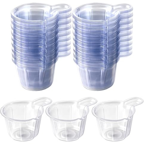 150 vasos medidores desechables de plástico, vasos de mezcla, vasos medidores, vasos medidores, vasos pequeños transparentes, vasos de plástico, vasos de color, para mezclar con epoxi (40 ml)