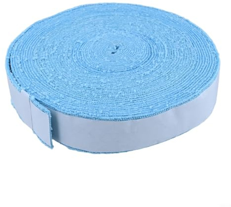 Yhenlovtt Cinta absorbente de microfibra para bádminton y agarre, toalla de tenis, pegamento antideslizante, longitud de raqueta de sudor, agarre para raquetas de 10 m, repuesto deportivo (10 azules)