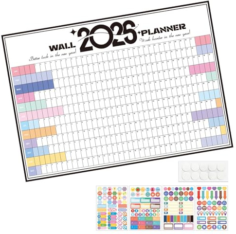 Calendrier Annuel 2026 À Afficher Planificateur Annuel Effaçable Affiche Murale En Papier Recyclé Datée