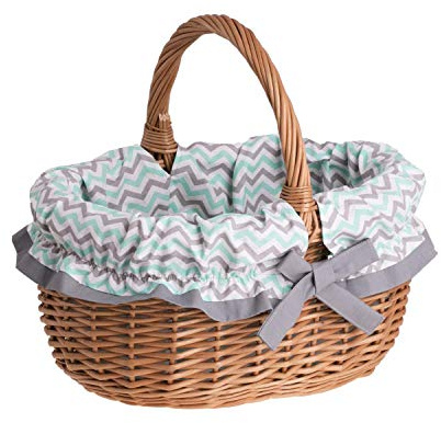 e-wicker24 Alles aus Weide Einkaufskorb Weide Geflochtener Korb mit Henkel Aufbewahrungskorb Leicht Picknickkorb Geschenkkorb Leer Vintage Korb Aufbewahrung Einkaufskorb Geflochten (Natur, 2)