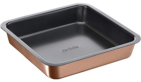 Tefal Airbake Moule à Cake Carré 23x23 cm, Or, Revêtement Antiadhésif, Acier Carbone J2555214