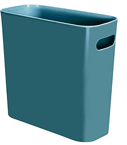 Youngever 5.5L Slim Trash Can, Re-usable 5.5L Plastic Garbage Container Bin, Small Trash Bin with Handles for Home Office, Living Room, Study Room, Kitchen, Bathroom (Teal)