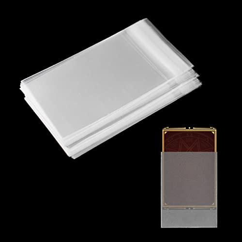 200 pieces clear card sleeves, protective cover, collectible card game collection, water and tear resistant, suitable for cards.