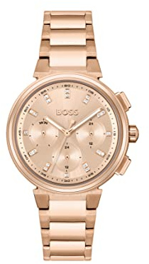 BOSS Multi Zifferblatt Quarz Uhr für Damen Kollektion ONE mit Rotgoldfarbenes Edelstahlarmband - 1502678