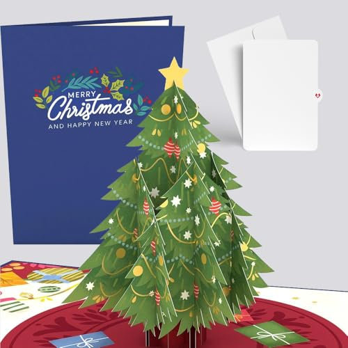 Lovepop® Tannenbaum Pop-Up Karte Weihnachten 3D Weihnachtskarte Premium | mit Versteckfach für Geldgeschenke & Gutscheine | inkl. Umschlag | ausziehbare Notiz