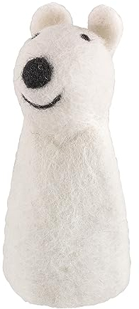 cilio Eierwärmer LANA Eisbär, Handgefertigt in Nepal, aus fair gehandelter, wärmender Schafwolle, Hitze- und Waschbeständig, Perfekt für ein fröhliches Frühstück, Weiß, 5.75 High