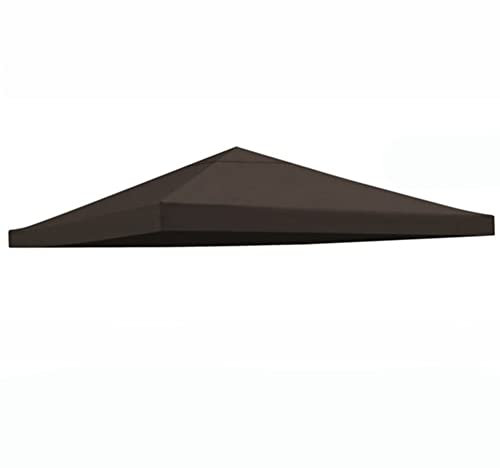 Toit De Rechange pour Tonnelle 3 X 3 M, Toile De Rechange pour Pavillon Tonnelle Tente Toit De Remplacement Gazebo De Jardin Tissu Polyester Haute Densité 200 G/m² Anti-UV (Couleur : Coffee)