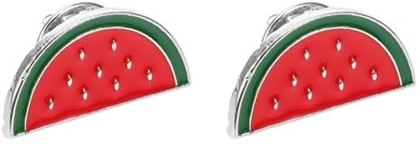 AOKWAWALIY Broche Pastèque En Émail 2 Pièces Broches Dessin Animé Mignon Accessoire Femme Épingle Pour Écharpe Vêtements Cadeau Été