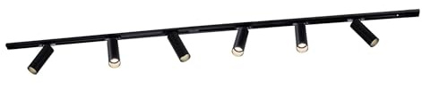 Ledvion Sistema de rieles iluminacion 2m Negro 6 focos blanco calido