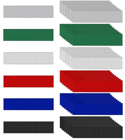 Lot de 60 cales de vitrage en plastique - Six hauteurs de 1 à 6 mm - Pour la pose de carrelage, le nivellement des sols