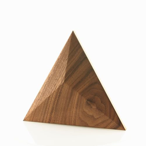 PYRAMID 3D Wooden Wall Panels - Handmade Triangular Wood Panels Geometric Design Acoustic Properties Oak/Walnut/Ash - DIY Assembly (Walnut)