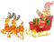 Outsunny 246er LED Weihnachtsdeko, Weihnachtsmann auf Schlitten mit Rentieren, Weihnachtsbeleuchtung in warmweiß, Stahlrahmen, für Indoor, Outdoor, Mehrfarbig