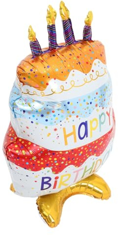 ABOOFAN Lifelike Cake Shaped Balloon Birthday Party Decor Aluminum Foil Balloons Easy to Match Party Decor