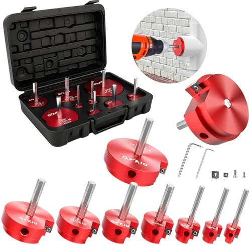 DIYLOG PVC Pipe Reamer, PVC Fitting Saver, 9Pcs Pipe Reamer for SCH40, Includes 1/2 inch, 3/4 inch, 1 inch, 1-1/4inch, 1-1/2inch, 2inch, 2-1/2inch, 3inch, 4inch Head Aluminum with 2 Blades