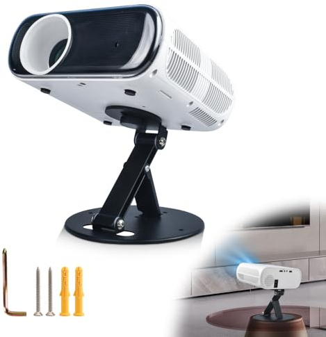 3-in-1 Projector Stand, Wall & Ceiling & Desktop Stand for Projectors on Bed/Floor, Foldable Projector Mount with 1/4 Inch Screw Compatible with Camera, Webcam, Portable Stands for Office,Home,Outdoor