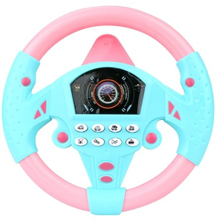 Interactive Steering Wheel, Auto Seat Driving Toy, 7.87 Inch Wheel with Sound Feature, Authentic Build, Driving Controller with Easy-Use Design, Educational Toy for Birthday and Holiday