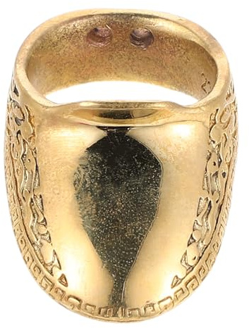 GRIRIW Anello per Pollice in Ottone per Tiro con L’Arco Protezione per Dita Ergonomica con Cordino Accessorio per Caccia e Allenamento di Precisione
