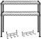 SONGMICS Mensola Microonde, Scaffale per Forno a Microonde, Scaffale da Cucina, Organizzatore Portaoggetti da Cucina a 2 Ripiani Regolabili, 8 Ganci, Nero LGR20BK