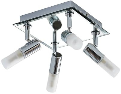 Lindby Ceiling Light Zela dimmable (Modern) in Silver Made of Metal for e.g. Bathroom (4 Light Sources, G9) from Ceiling lamp