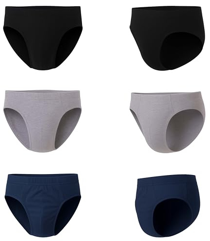 Bahob® Men's Underwear Briefs Ribbed Slips Pants Ultra Soft Sports Cotton Blend Slips Briefs Pants Underwear Small to 5XL (XL, 6 Pack Assorted)