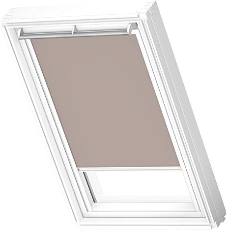 VELUX Original Dachfenster Verdunkelungsrollo für SK06, Hell-Taupe, mit Weißer Führungsschiene