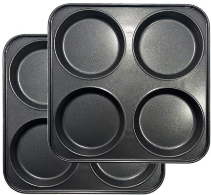 WINSOME Yorkshire - Bandeja de pudín de 4 tazas para magdalenas, moldes y bandejas antiadherentes de alta calidad para hornear hornear (paquete de 2)