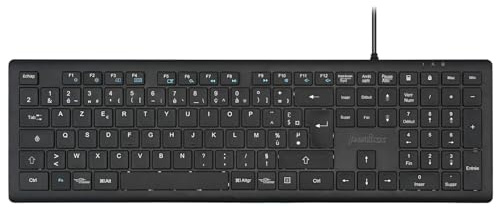 Perixx PERIBOARD-210, Clavier Pleine Taille - Connexion USB-A, Agencement AZERTY Français - Noir