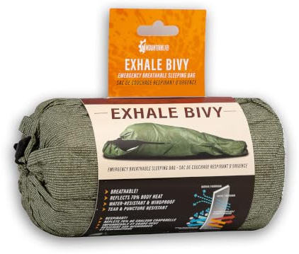 Mountain Lab Exhale Emergency Bivy Breathable Sleeping Bag Survival Sleeping Bags for Backpacker, Waterproof and Windproof Thermal Bivy Lightweight Shelter Emergency Blanket