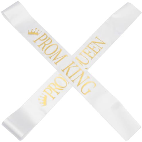 PRETYZOOM Ceinture du Roi et de la Reine du Bal de Fin d'année 2 pièces avec Lettrage doré pour Les Accessoires Photo du Bal de Fin d'année