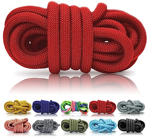 Ganzoo Cuerda PPM 5 m en Rojo, Polipropileno multifilamento 10 mm, Cabo Redondo Trenzado para fabricar Correa y Collar de Perro, se Puede anudar y flechar, para Aparejos y Trabajos de takel