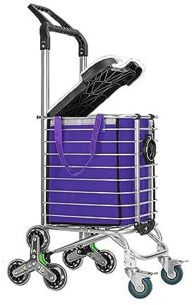 DJSDN Carro de la Compra Plegable de 8 Ruedas, Carro de la Compra Ligero, Carro de la Compra for Subir escaleras, for lavandería, comestibles, Compras, Equipaje