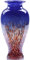 oliruim 30cm Geblasene Blaue Glasvase, Farbige Opaque Glasvase, Einzigartiges Design Weitmund Kunstvase Dekoration für Zuhause, Wohnzimmer, Esstisch, Pampasgras Dekor (Blau)