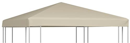 Toile de Toit de Rechange pour Pavillon Tonnelle Tente, Toit de Remplacement pour Gazebo Couverture de Toit de belvédère 310 g/m² 3x3 m Beige