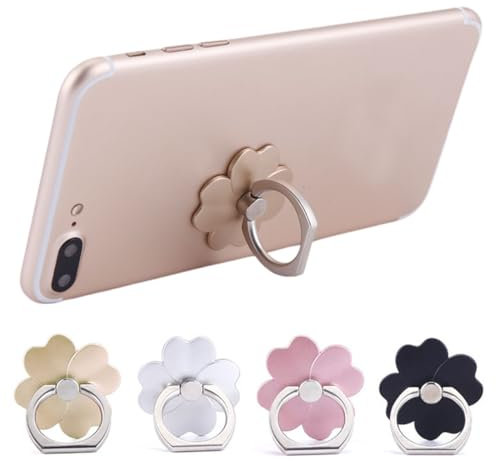 ZORVUJI 4 Piezas Soporte Anillo para Móvil con Rotación 360° Accesorio Universal Compatible con Smartphones Fundas de Teléfono Anillo de Flores para Dedos