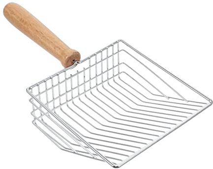 YARNOW Filtre À Litière pour Chat Matériau Robuste Manche en Bois Lisse Confortable pour La Litière